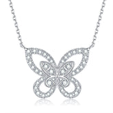 S925 Silver Moissanite Diamond Butterfly Necklaces PM5032O