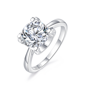 RM1001 Moissanite Silver Classic Cow Head Ring 1/2/3 Carat（BUY 1 GET 1 Present ）