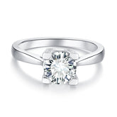 【02LIVE # link 61 - BUY 1 GET 1 free ring】RM1016 Silver Moissanite Diamond WH Ring 1/2Carat