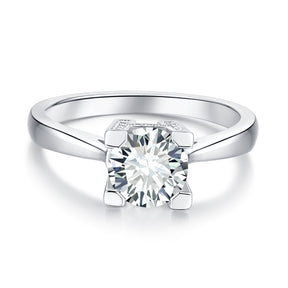 【02LIVE # link 61 - BUY 1 GET 1 free ring】RM1016 Silver Moissanite Diamond WH Ring 1/2Carat