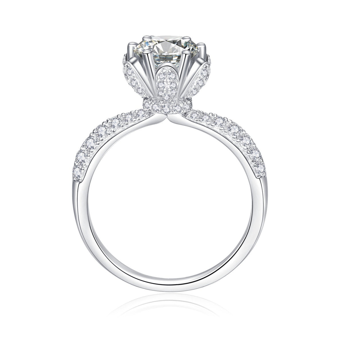 【02LIVE # link 24 - BUY 1 GET 1 free ring】S925 Silver Moissanite Diamond Dairy Queen Rings 1/2Carat RM1023