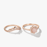 Rose Quartz Ring Set