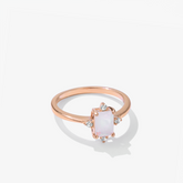 Rosy Moonstone Solitaire Ring