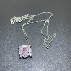S925 Silver Pink Necklace ZHFP0591F