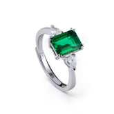 925 Silver Cultured Emerald Baguette Ring ZHFR0013