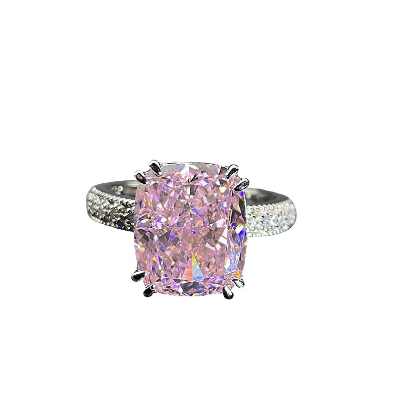 925 Silver Cubic Zirconia Pink Ring ZHFR0217F