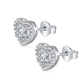 A109-A110 Love at First Sight S925 Silver Moissanite Diamond Earring Studs