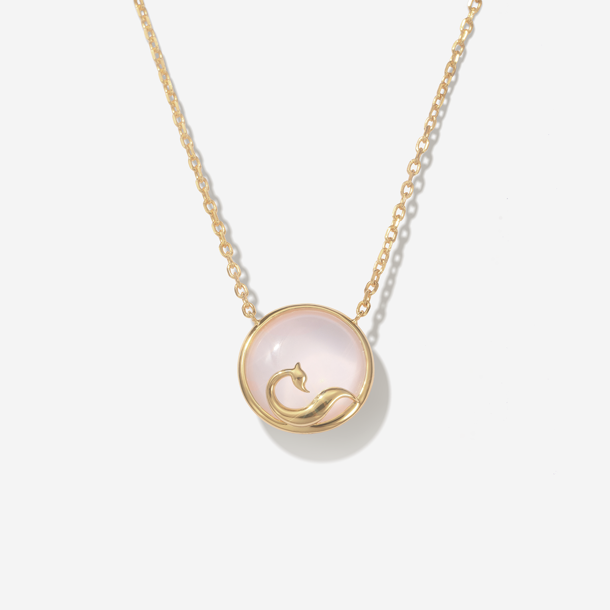 【02LIVE # link 56- BUY 1 GET 1 free ring】Rose Quartz Pendant Necklace LC001
