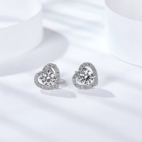 A109-A110 Love at First Sight S925 Silver Moissanite Diamond Earring Studs