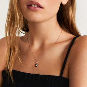 Black Onyx Fox Pendant Necklace