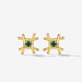 Green Onyx Bamboo Studs
