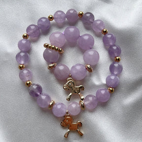 Lavender Horse Crystal Bracelet