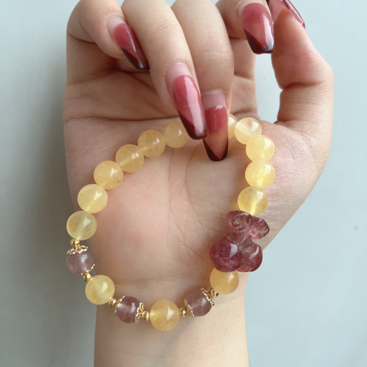 Strawberry Cherry Crystal Bracelet