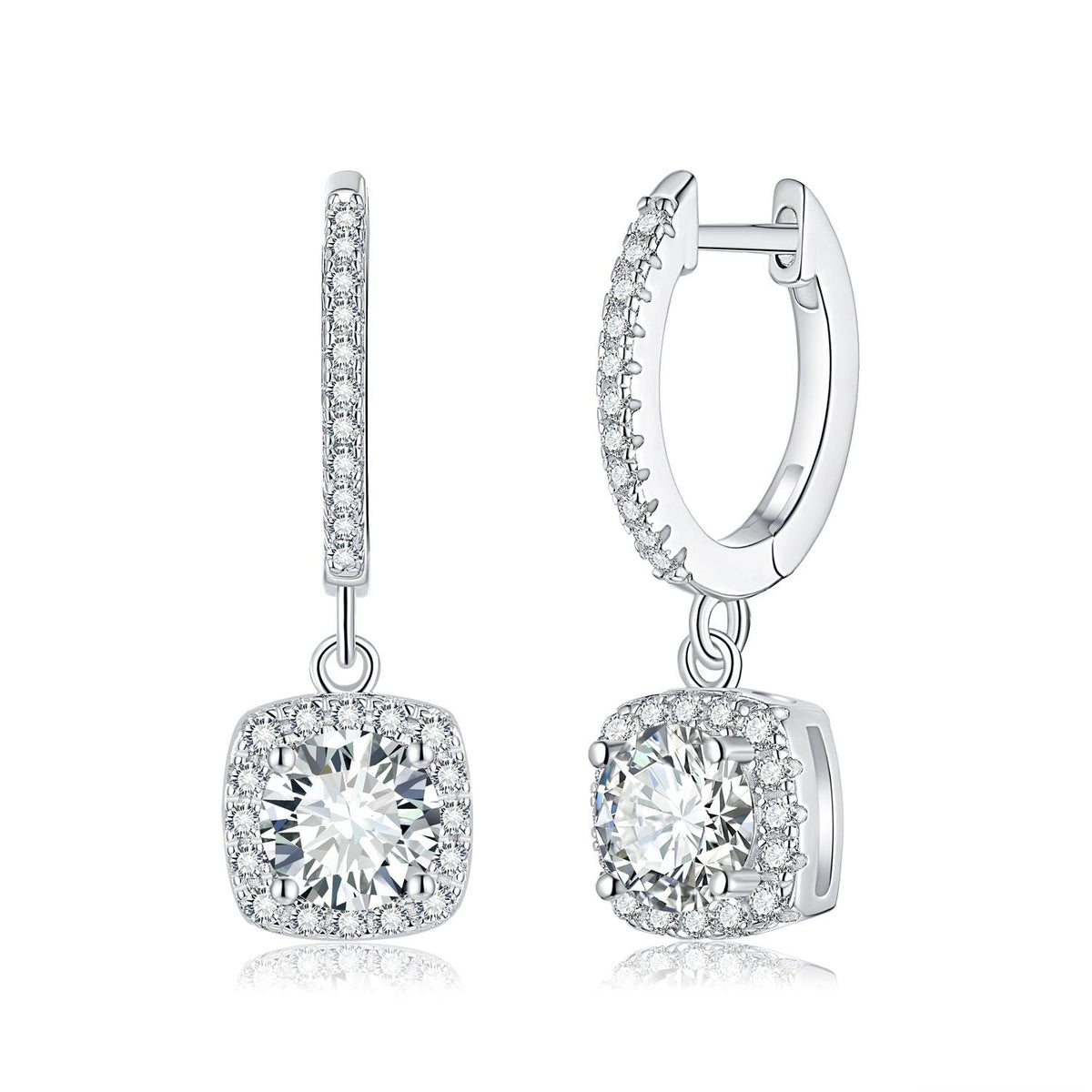 SH S925 Silver Moissanite Diamond Drop Earrings