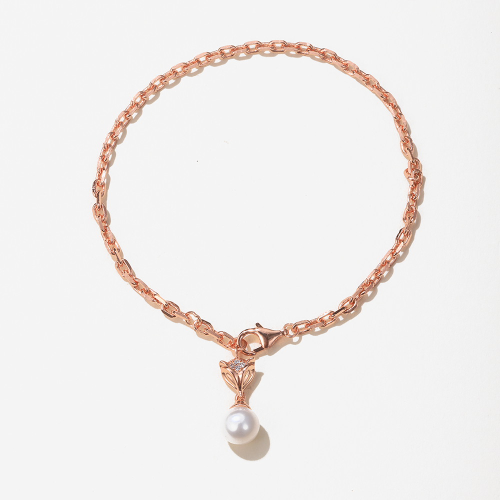 Rose Gold Vermeil Pearl Bracelet