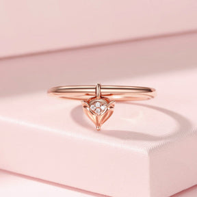 Custom-made 14K gold heart-shaped diamond ring (deposit gold)